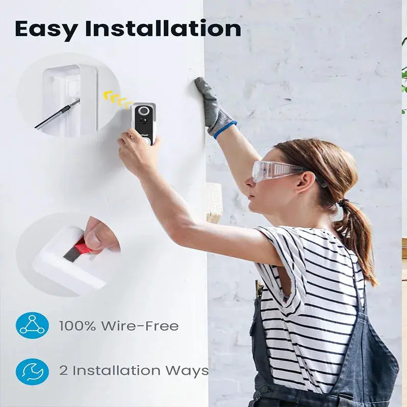 ieGeek Video Doorbell Wireless with Chime 2K HD Doorbell Camera, Smart Home Security Door Bell Voice Message and Changer by stepyours.com