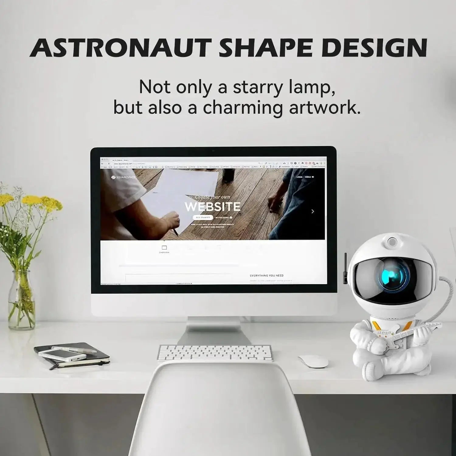 Astronaut Star Projector For Kids Galaxy Night Light