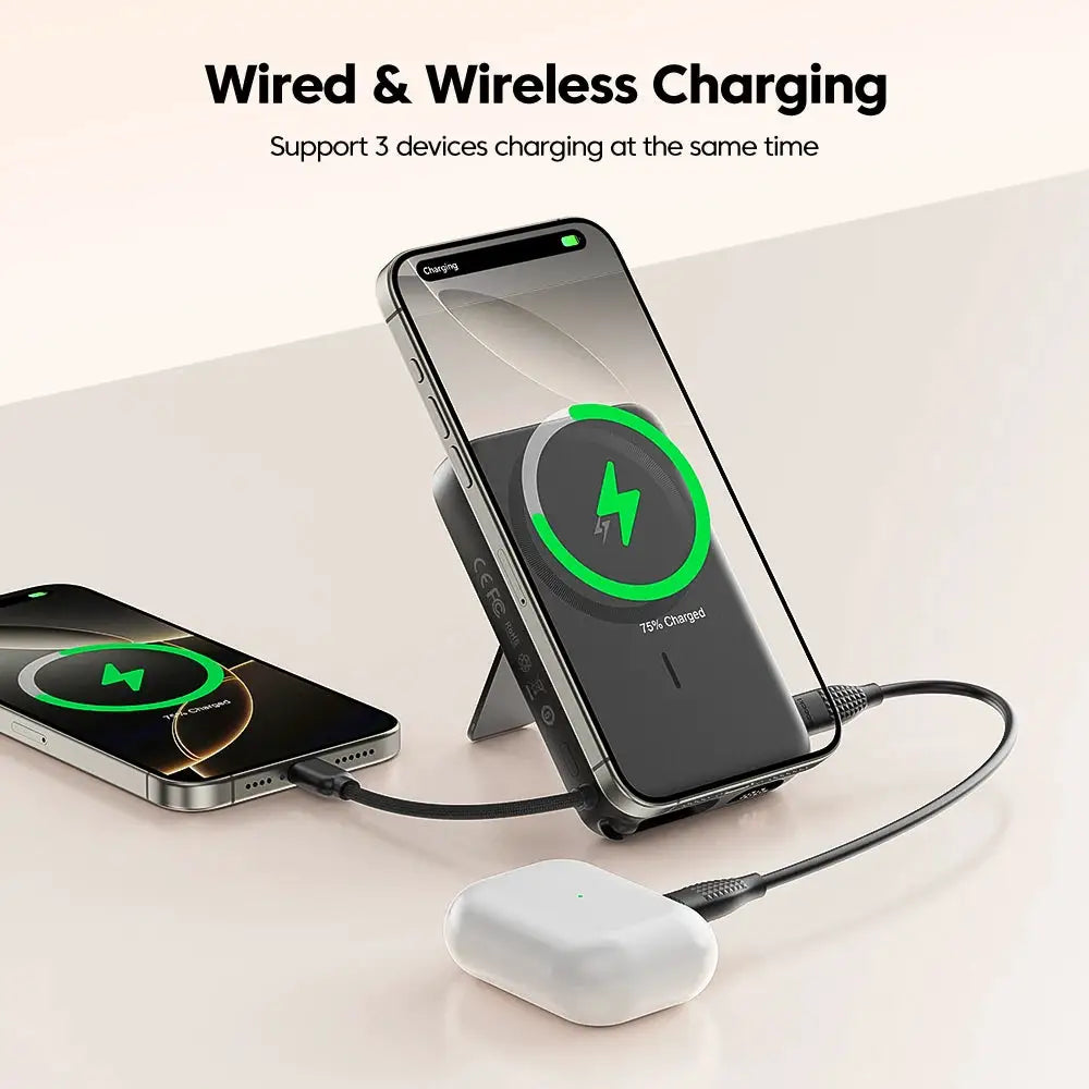 Toocki PowerBank 10000mAh Magnetic Wirelss 15W USB C PD 22.5W Fast Charge for iPhone 16 15 14 13 Portable Power Bank for Magsafe