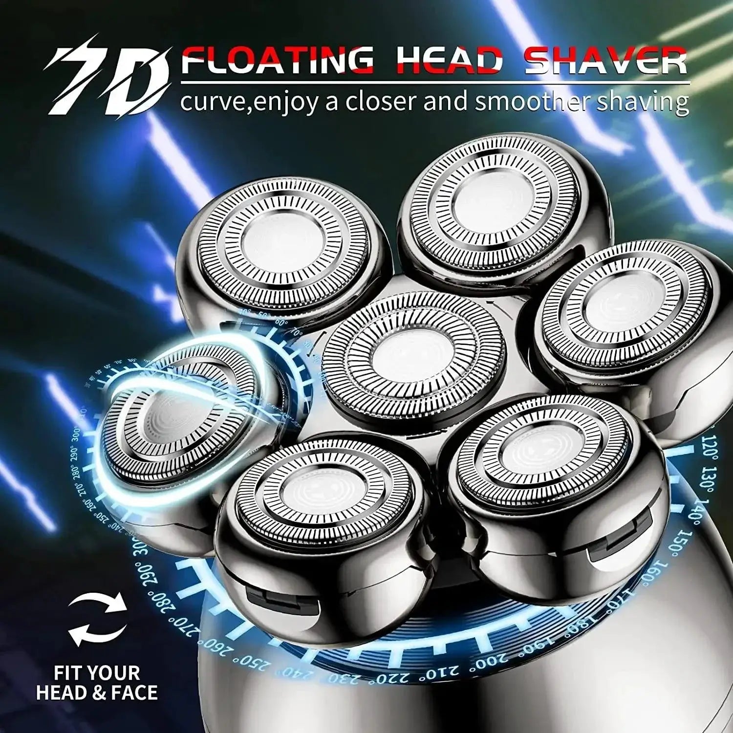 Electric Shaver 7D Cutter Head Beard Trimmer Clipper Kit