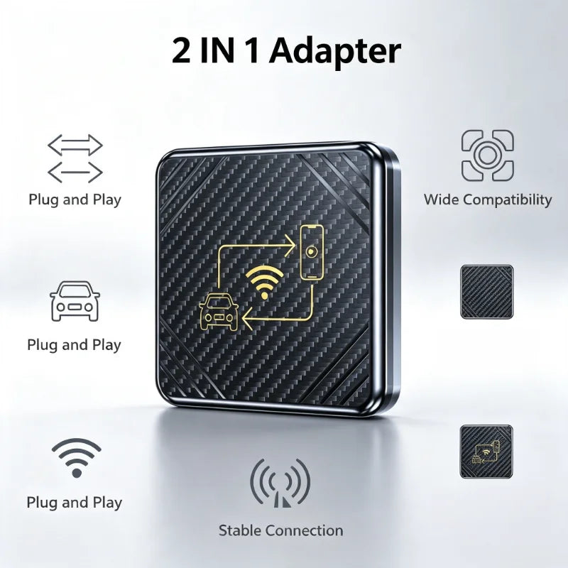 2-in-1 Wireless CarPlay Android Auto