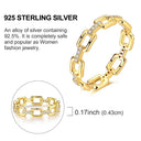 Ring Sterling Silver Sparkling Gold
