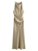 Satin Midi Dress For Women Comfort Fit