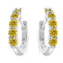 Moissanite Earrings in Sterling Silver Total Round