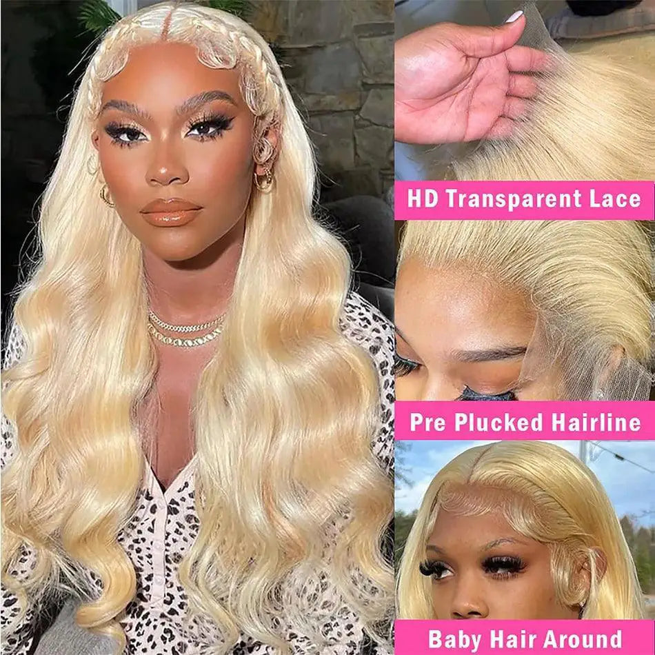 Blonde 613 HD Lace Frontal Body Wave Wig For Women