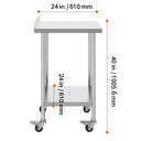 SucceBuy Stainless Steel Work Table Commercial Food Prep