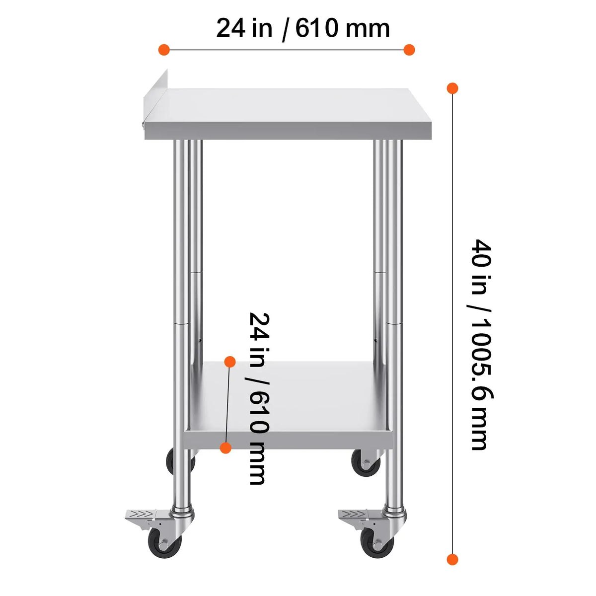 SucceBuy Stainless Steel Work Table Commercial Food Prep — product view 12