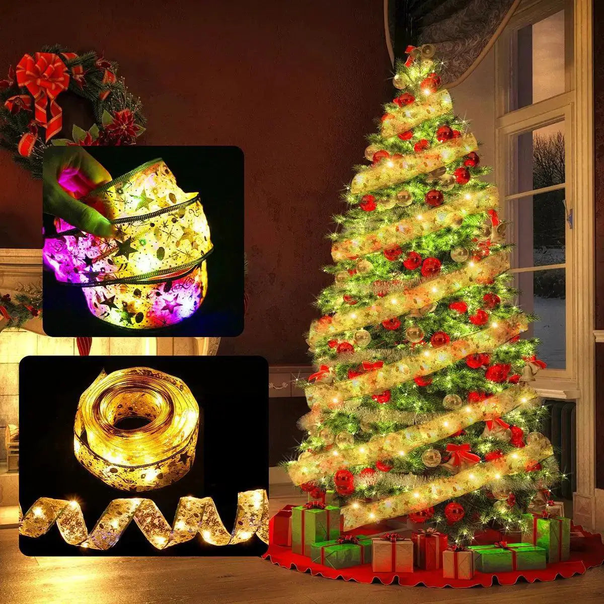 Enchanting Ribbon Fairy Lights for Sparkling Christmas Decor