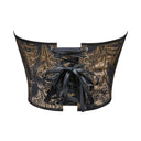 Women Overbust Corsets Crop Tops Golden Printed Bustiers