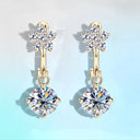 1.18 Carat S925 Silver Fringe Ear Clips Minimalist Moissanite Earrings Women