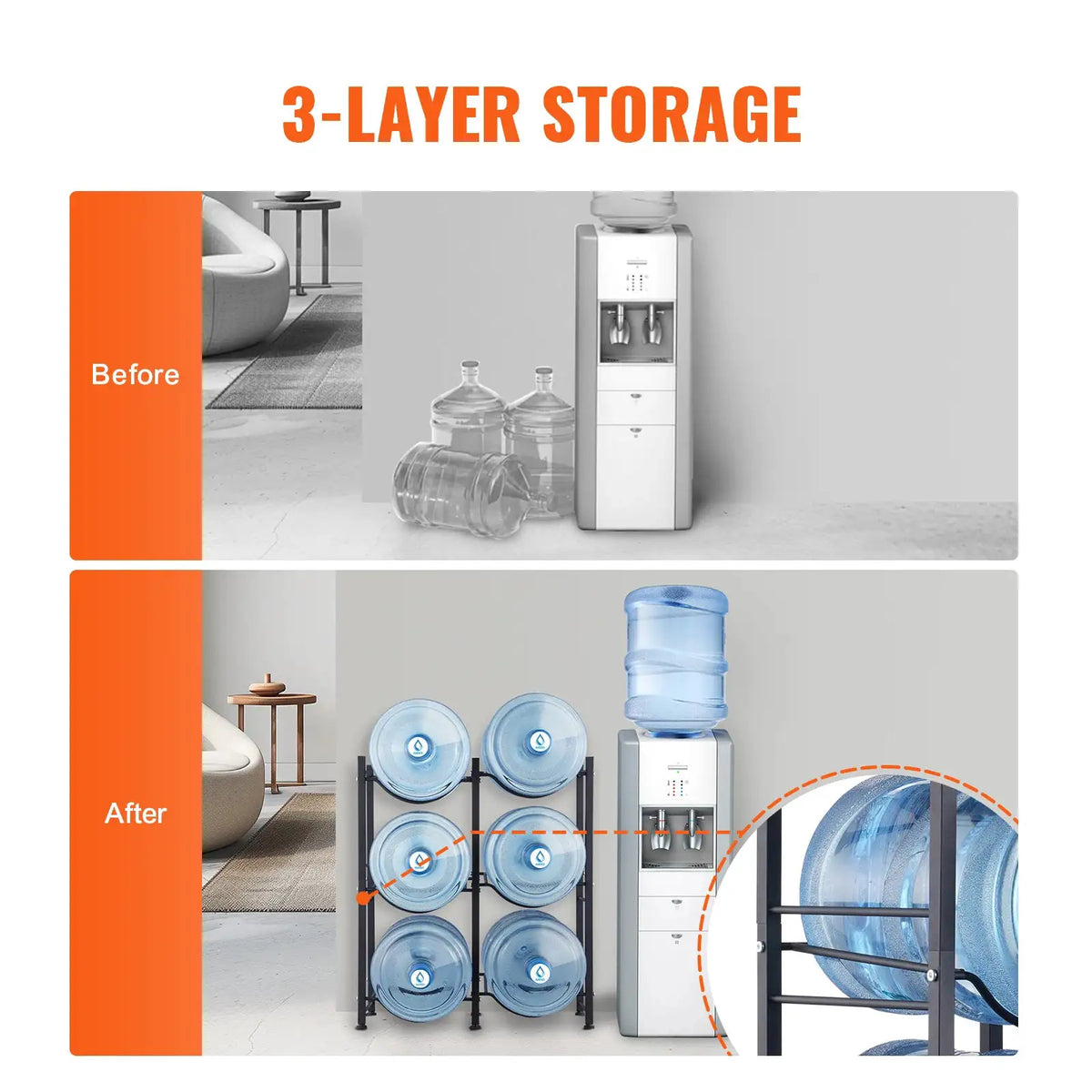 Tier Water Bottle Rack Black — product image 3
