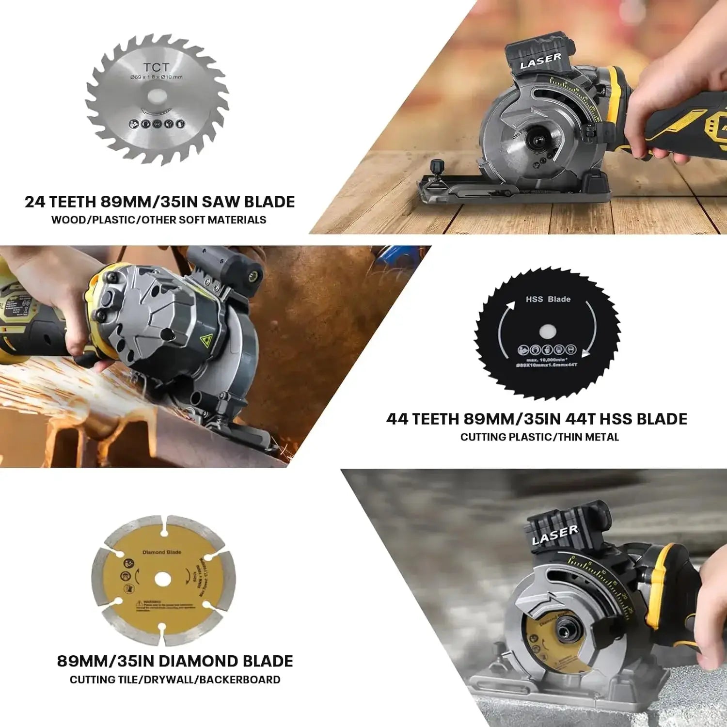 Cordless Mini Circular Saw With Laser Guide 20V Max