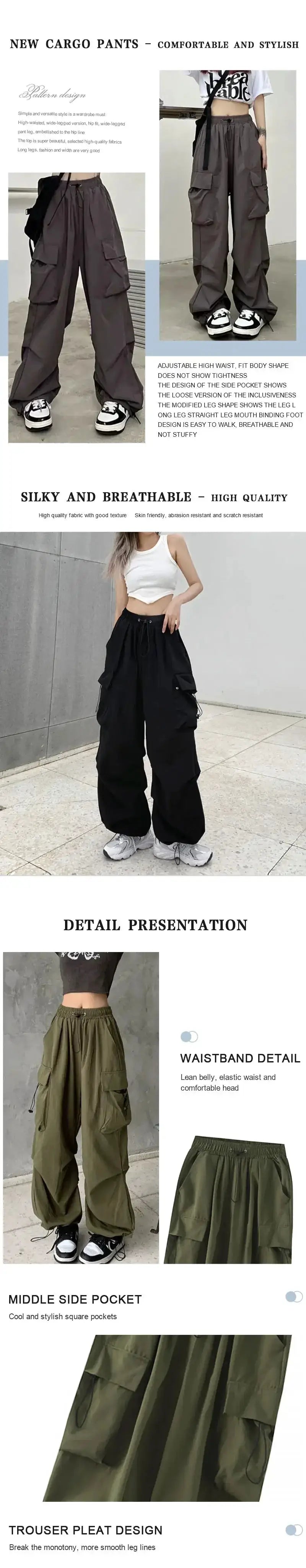 Back To School Women Wide Leg Hip Hop Pants American Style