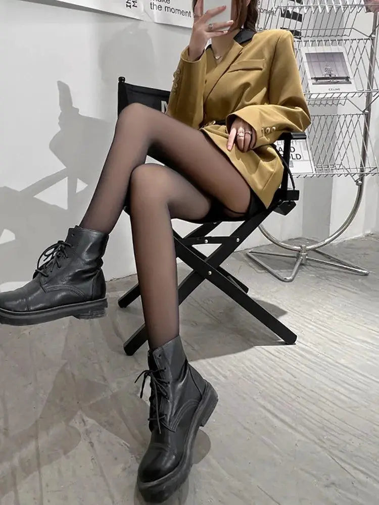 Winter Chic Fleece Tights For Women Cozy Elegant Legwear