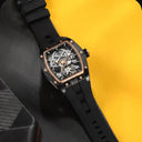 Mens Tonneau Skeleton Mechanical Watch