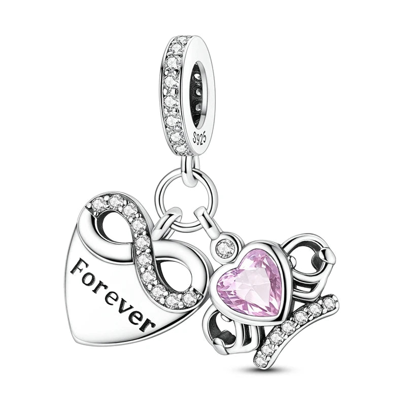 Sterling Silver Charm Beads Rose