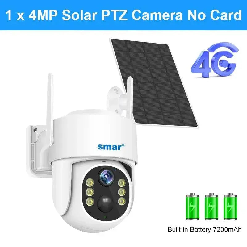Solar Powered 4MP PTZ IP Security Camera With Night Vision