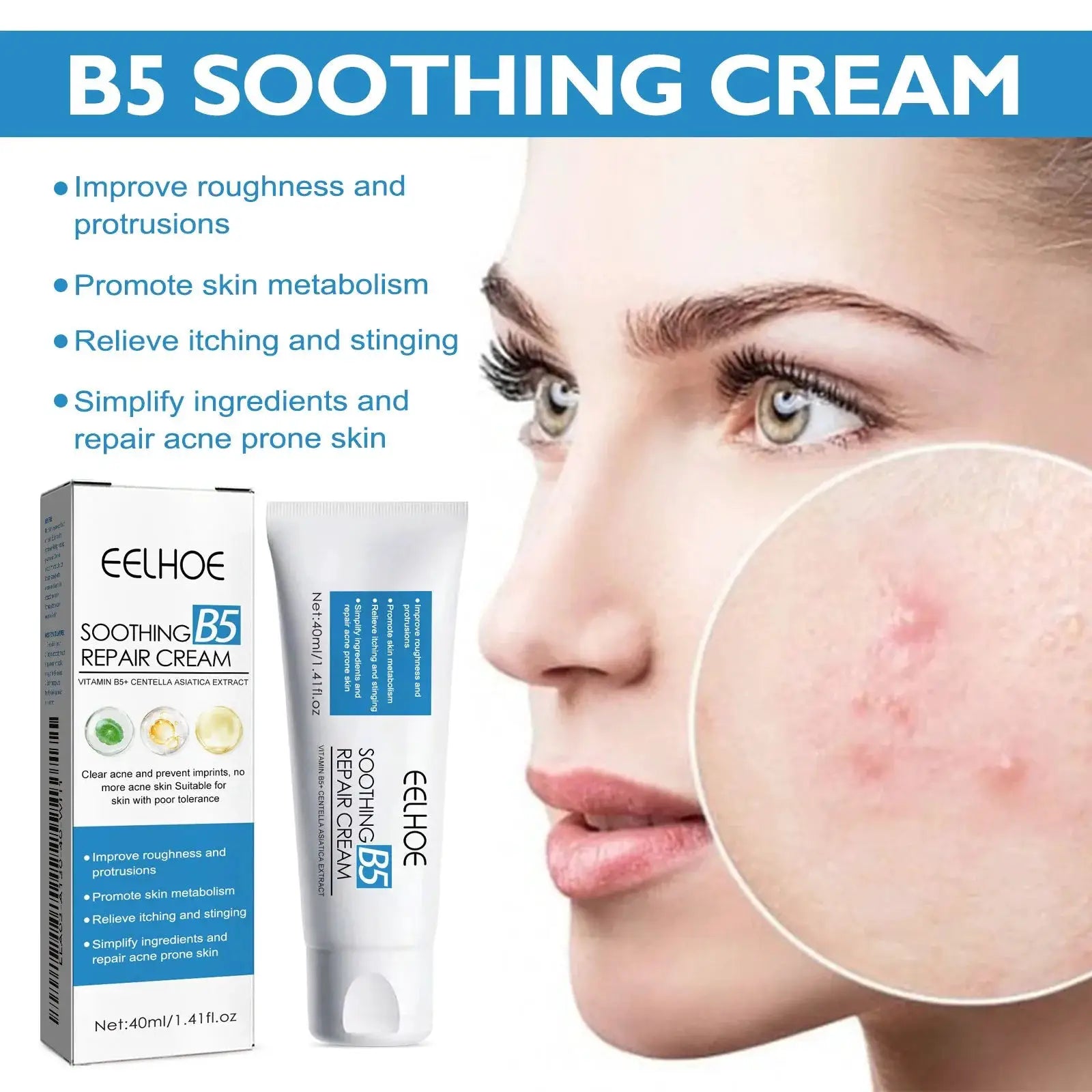EELHOE B5 Moisturizing Repair Cream Moisturizing Brightening Skin Color Repairing Skin Barrier Moisturizing Skin Care Face Cream