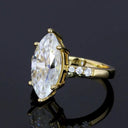 Green Moissanite Ring in Sterling Silver
