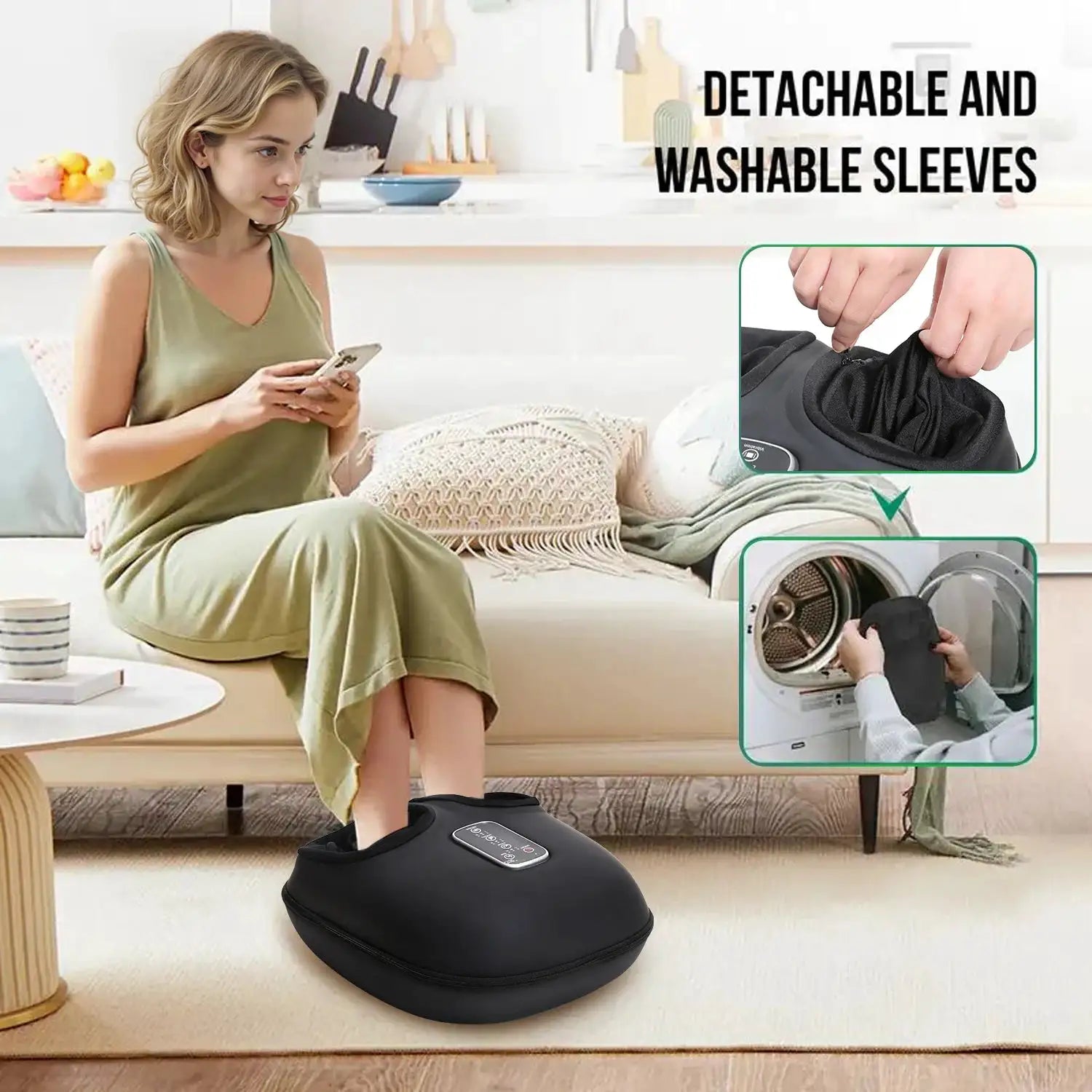 Automatic Foot Massage Machine with Fully Wrapped Rollers Sole Kneading Airbag Pressing Relaxation Foot Massager，Best Gift for Women Mental