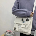 Spacious Canvas Messenger Bag For Women