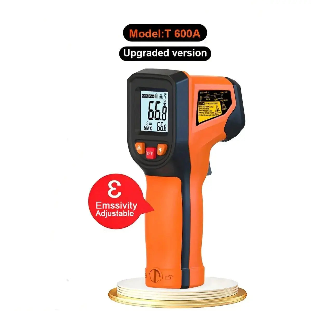 NJTY Infrared Thermometer Handheld Temperature Gun Non-Contact Laser Heat Tester -50-600°C for Industrial Home Automobile Use