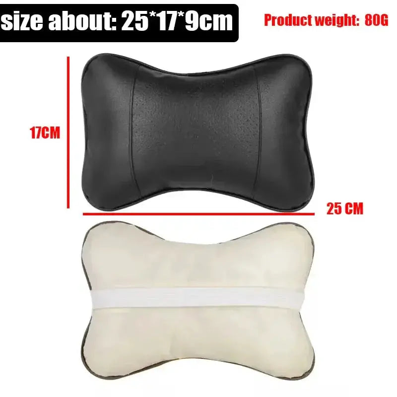 Car Neck Pillow PU Leather Headrest Both Sides 1 Pack - OurLum.com