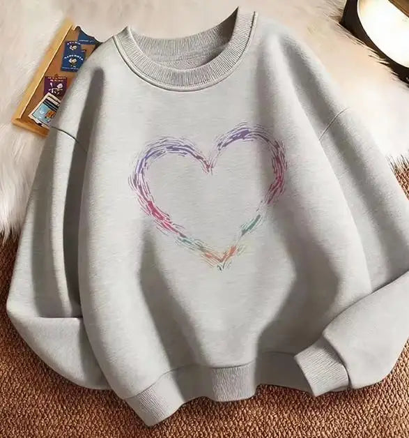 Crew Neck Leopard Graphic Sweatshirt