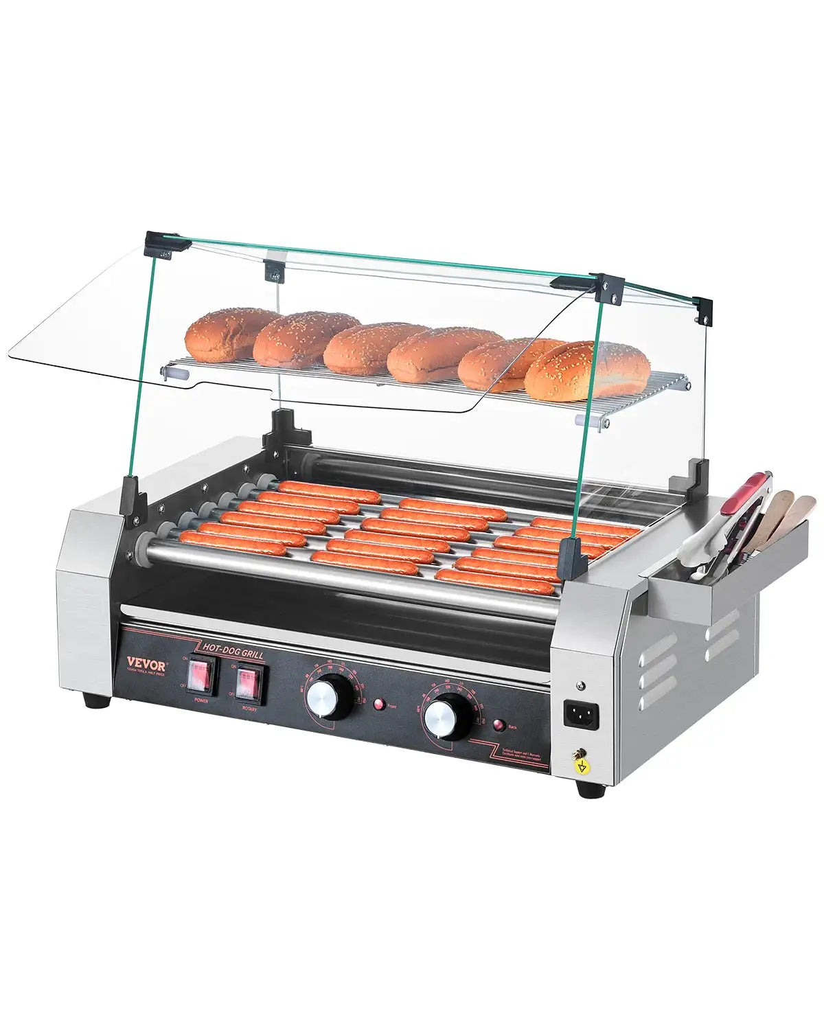 SucceBuy Rollers Hot Dog Roller Stainless Steel Sausage Grill — product view 1