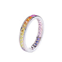 Fine Silver Moissanite Eternity Band