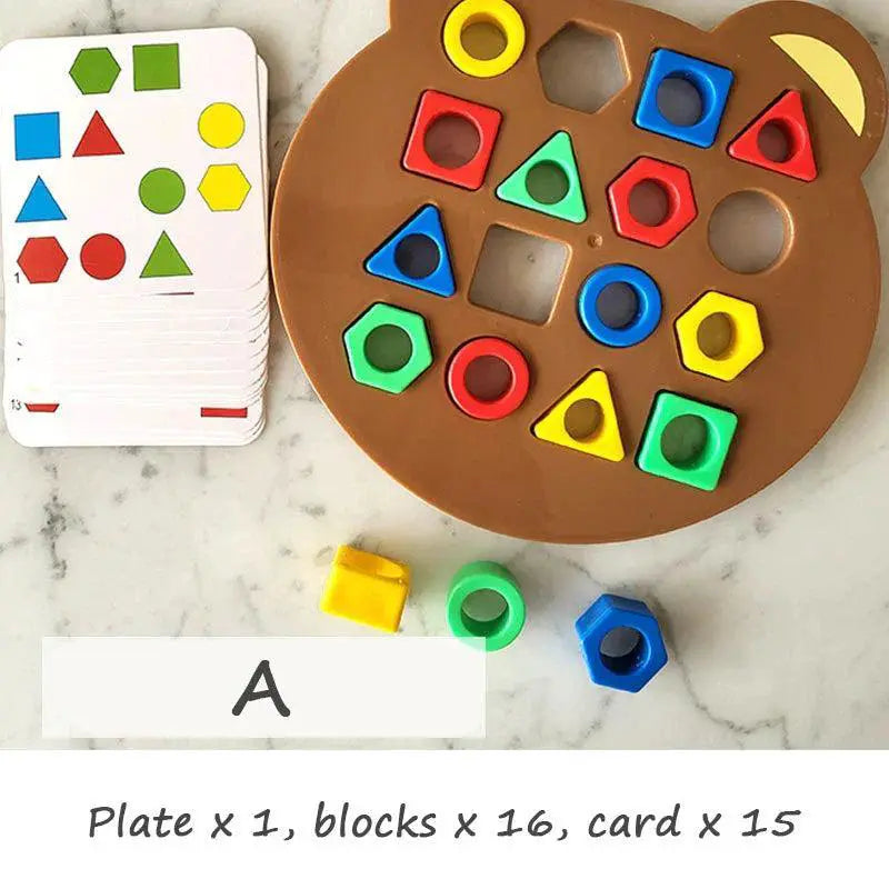 Kids Geometric Shape Matching Puzzle Board Games Fun