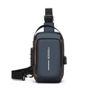 Men Sling Bag - Oxford Chest Pack Zip Phone Slot