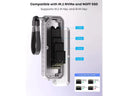 Nusyn NVMe & SATA SSD Enclosure, USB-C Waterproof Dustproof Zinc Alloy Case, Supports M Key/B+M Key PCIe Up to