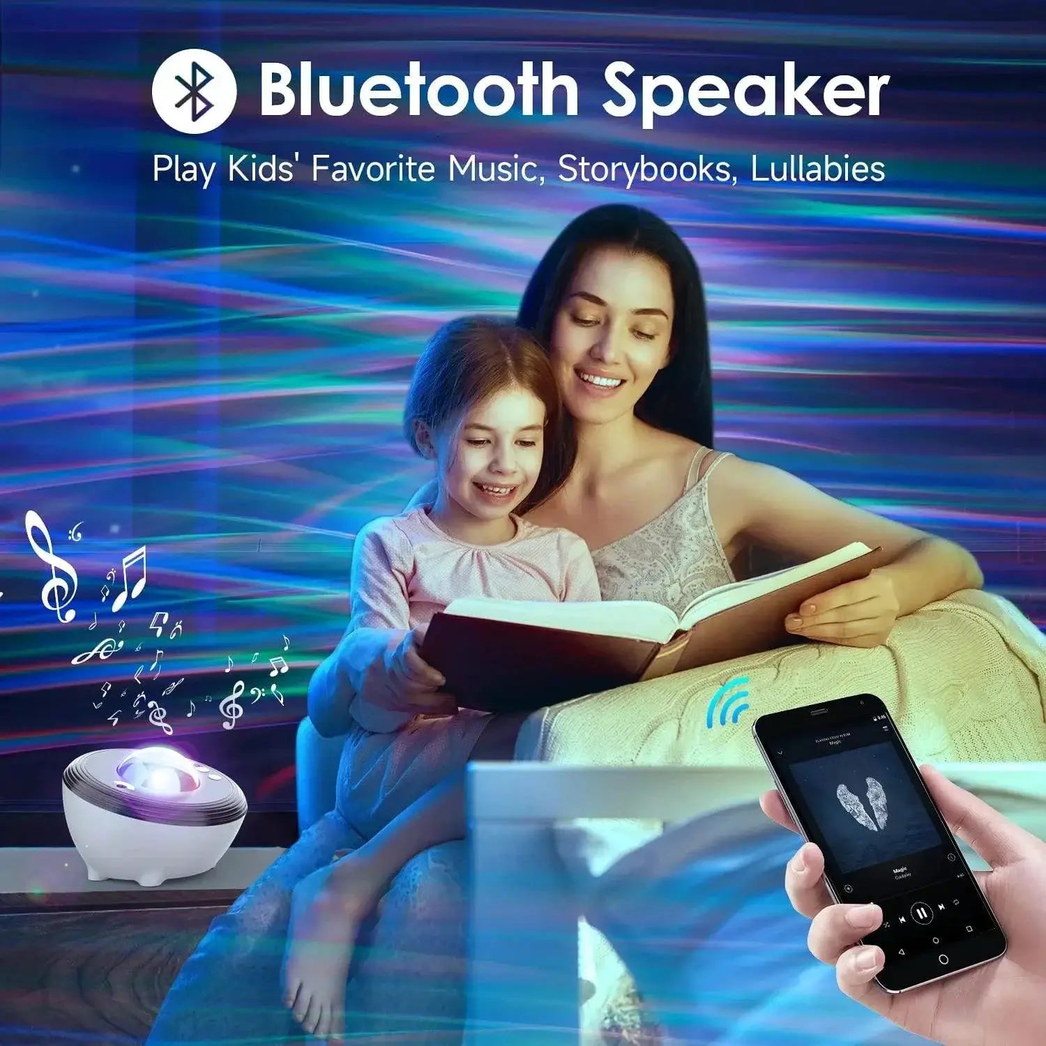 Aurora Star Projector Bluetooth Speaker With White Noise