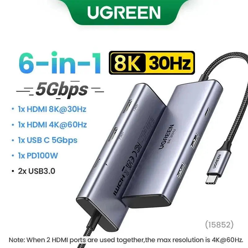 Versatile USB C Hub for MacBook HDMI — 10Gbps 11-in1 8K30Hz