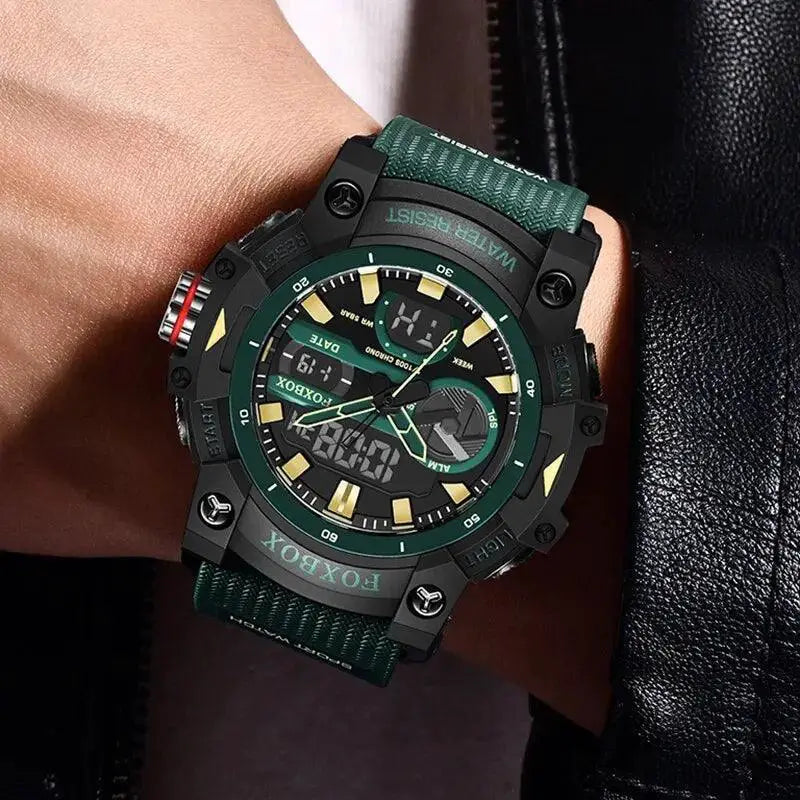 LIGE Dual Display Sports Watch Men Tactical Waterproof