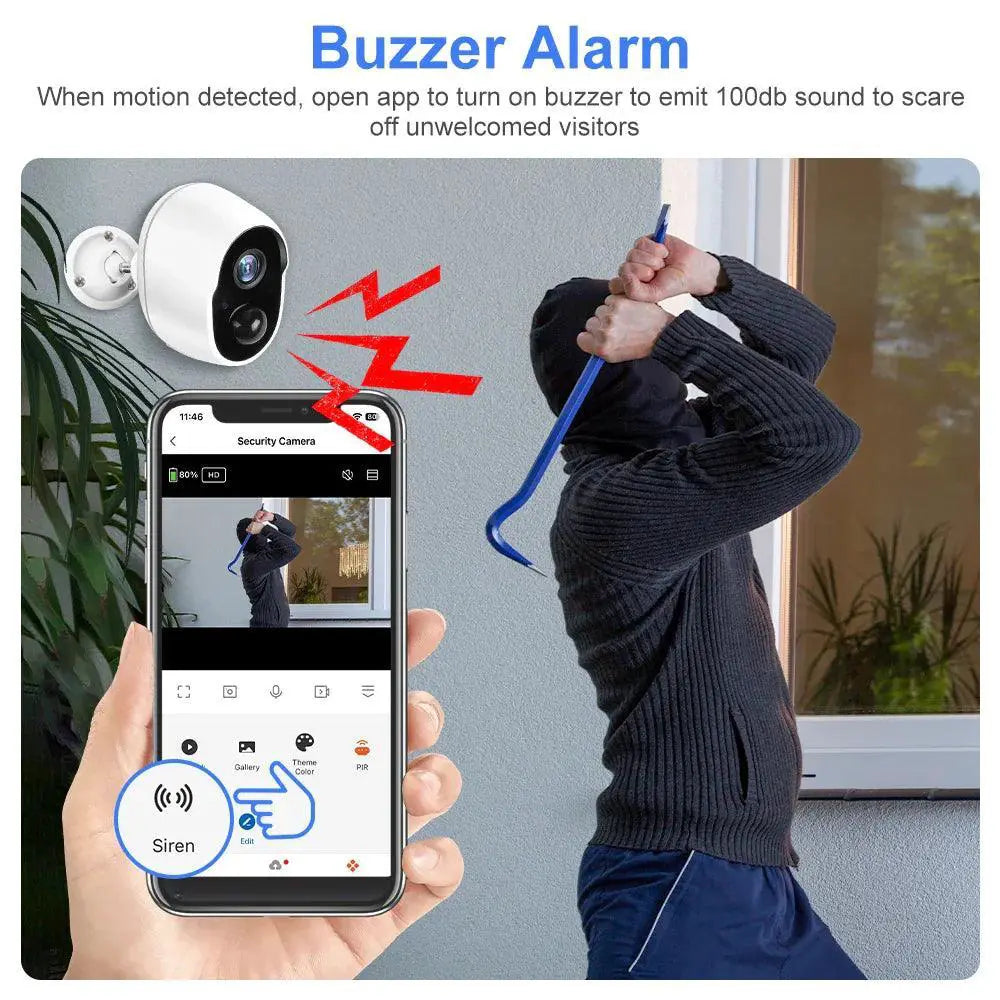 Solar Outdoor Security Camera Rechargeable Battery Alexa
