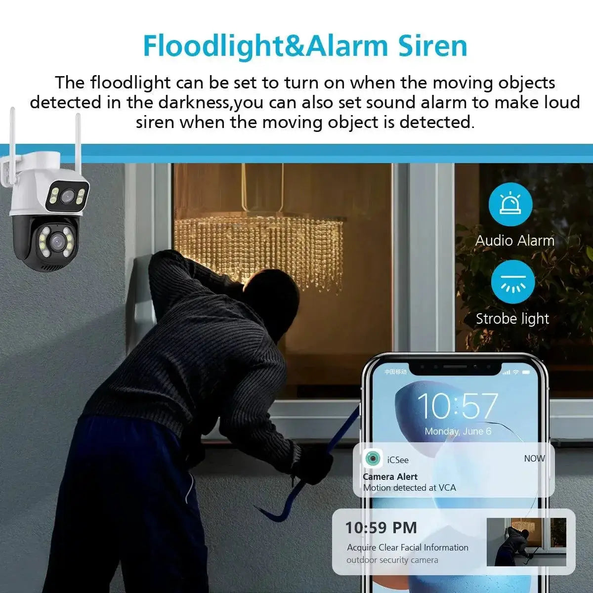 4K PTZ WiFi Security Camera With AI Detection Night Vision
