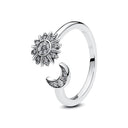 Sterling Silver Ring Sun Moon
