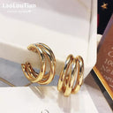 Vintage Geometric Hoop Earrings Korean Style Jewelry Collection