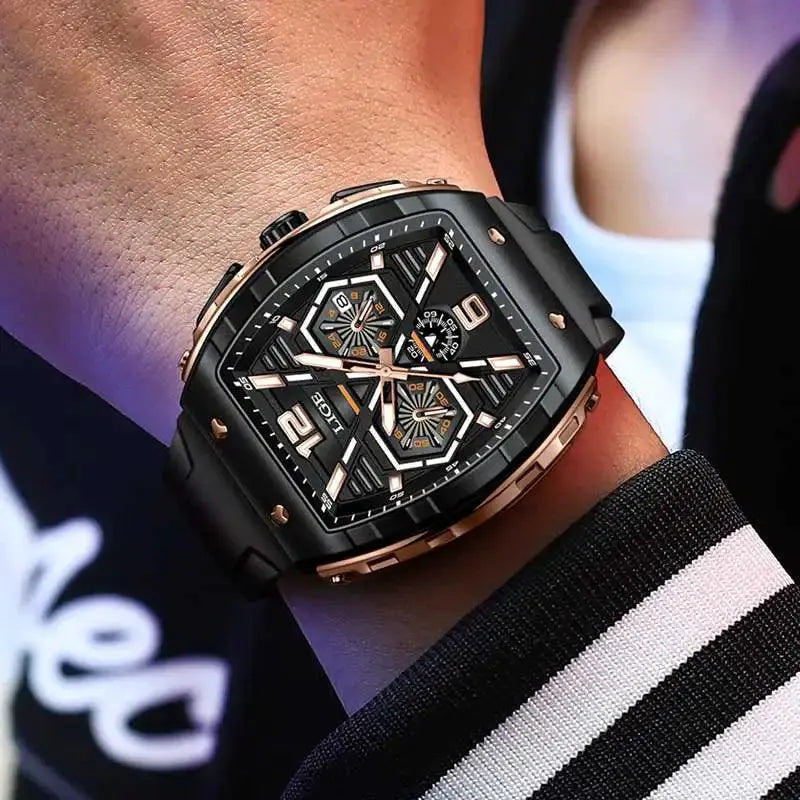 LIGE Luxury Quartz Watch Multifunctional Timepiece For Men