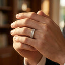 Round Moissanite Ring in Sterling Silver Triple