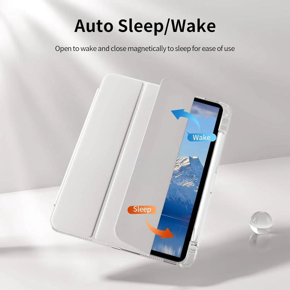 Case for iPad 5 6 7 8 9 10 11 Air 1 2 3 4 5 6 7 Mini 6 7 PC Matte Clear Transparent Acrylic Back Shell Auto Wake/Sleep