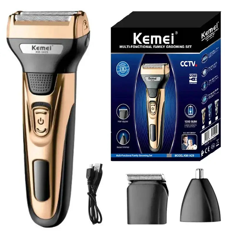 3In1 Grooming Kit Electric Shaver For Men Rechargeable