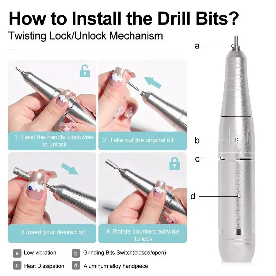 Professional 45000RPM Electric Nail Drill Machine Tool
