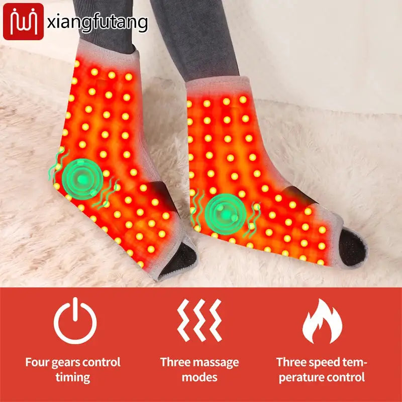 660Nm Red Light Heat Foot Wrap 144 Led Vibration Massage Relief Pain Ankle Comfort Sports Recovery Home Relax Wellness Protector