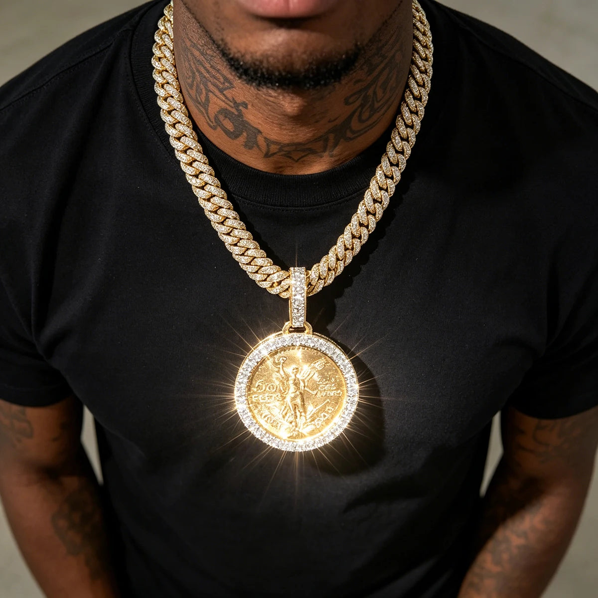Hip Hop Bling Coin Charm