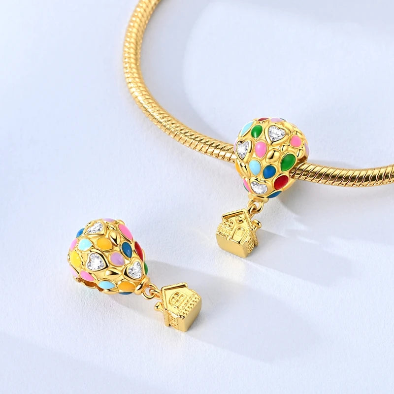 Charm Bead Pendent Silver Gold