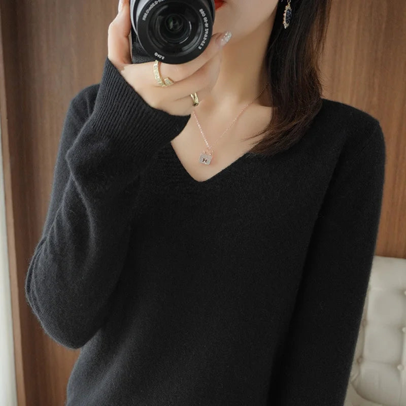 V Neck Knit Sweater