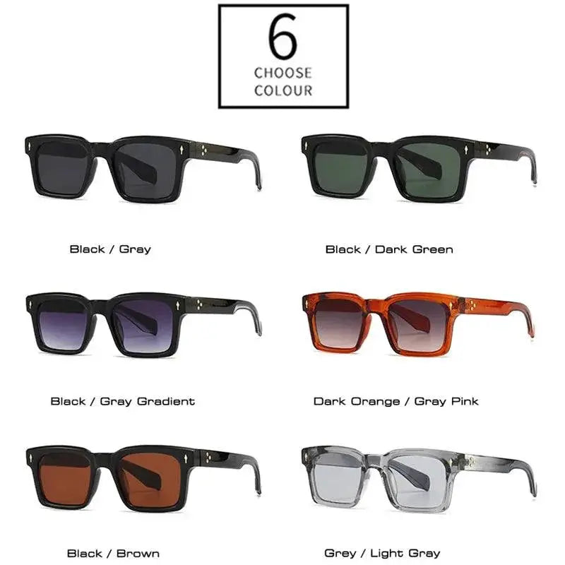 Trendy UV400 Square Rivet Gradient Sunglasses Men Women